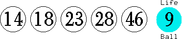 14 18 23 28 46 (09)