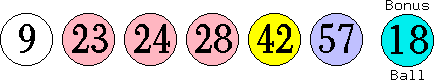 09 23 24 28 42 57 (18)